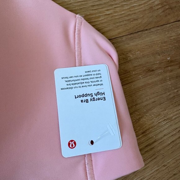 Lululemon Athletic Energy High Support Sports Bra Dew Pink NWT Women’s Sz 38C - Picture 8 of 8